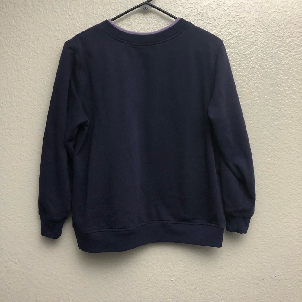 Vintage Shenanigans Purple Double Neck Floral Grandma Crewneck Sweater Medium - Picture 2 of 4